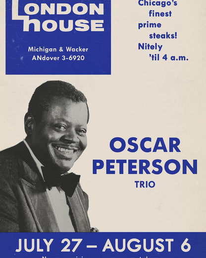 Oscar Peterson Trio jazz poster - London House Sessions - Chicago - 1961