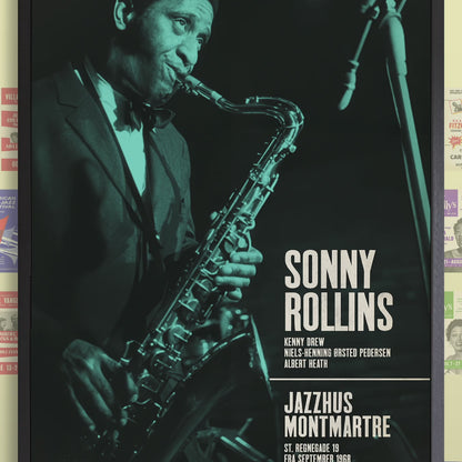 Sonny Rollins jazz poster - Live at Jazzhus Montmartre - 1968