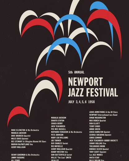 1958 Newport Jazz Festival jazz poster - Jazz on a Summer's Day - Newport, Rhode Island