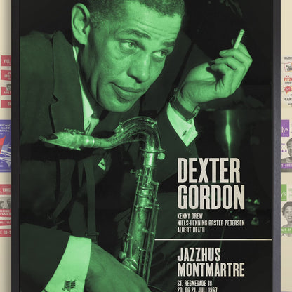 Dexter Gordon jazz poster - Live at Jazzhus Montmartre - 1967