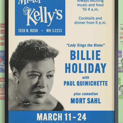 Billie Holiday jazz poster - Mister Kelly's - Chicago - 1957