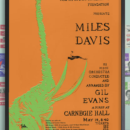Miles Davis - Gil Evans jazz poster - At Carnegie Hall - 1961