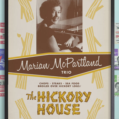 Marian McPartland jazz poster - At the Hickory House - 1954 (brown variant)